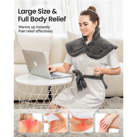 Weighted Heating Pad for Back Pain Relief, FSA HSA Eligible, 24"x33'' Electric - Picture 3 of 6